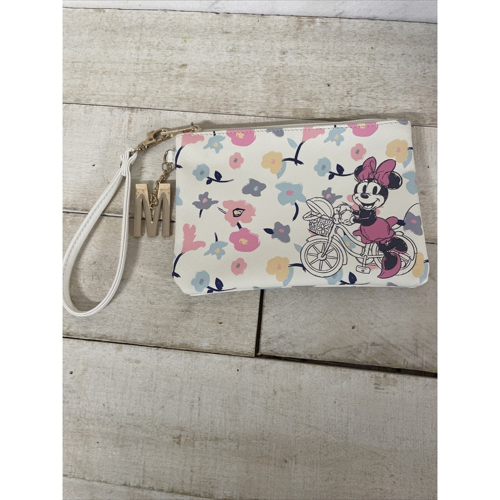 Disney Bioworld  Minnie Mouse Wristlet Pouch Wallet Multicolored Fast Shipping